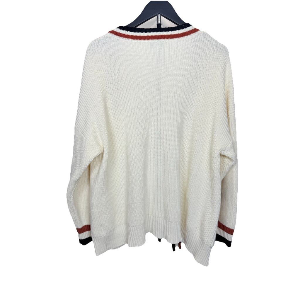 Oat New York Cardigan Women’s Sz M Varsity Style Open Front Cotton Blend - Picture 2 of 8